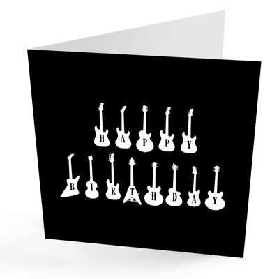 Carte de guitare Silhouette 'Joyeux anniversaire'