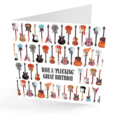 Cheeky Famous Guitars Happy Birthday card