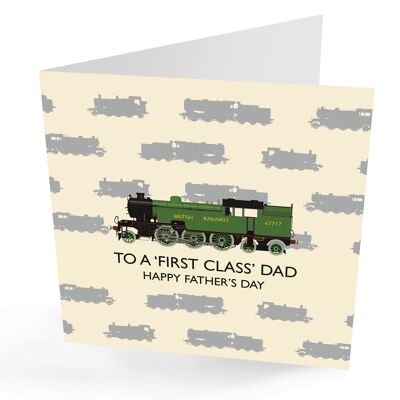 Tarjeta del Día del Padre de First Class Dad' Train