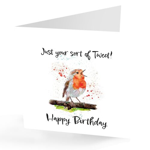 Tweet!! 'Happy Birthday' Robin Birthday Card.