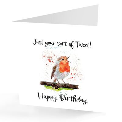 Tweet!! 'Happy Birthday' Robin Birthday Card.