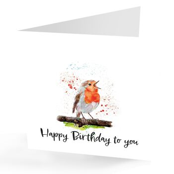 Carte d'anniversaire Happy Birthday To You' Robin.
