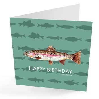 Joyeux anniversaire vous vieux pêcheurs à la truite Carte d'anniversaire 1