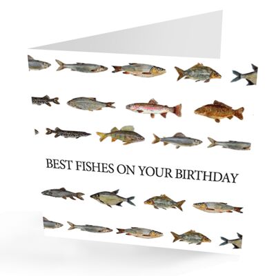 Les meilleurs poissons sur votre carte d'anniversaire. Carte d'anniversaire de pêche