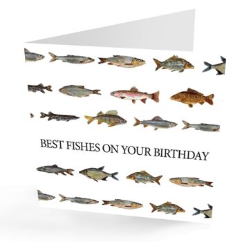 Les meilleurs poissons sur votre carte d'anniversaire. Carte d'anniversaire de pêche 1