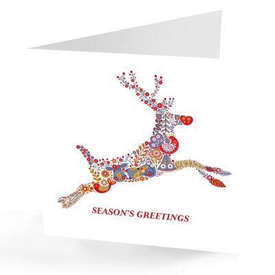 Scandi Rentier 'Seasons Greetings' Karte