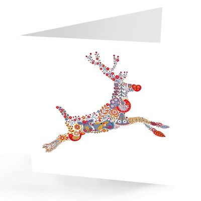 Cartolina di Natale con renne Scandi