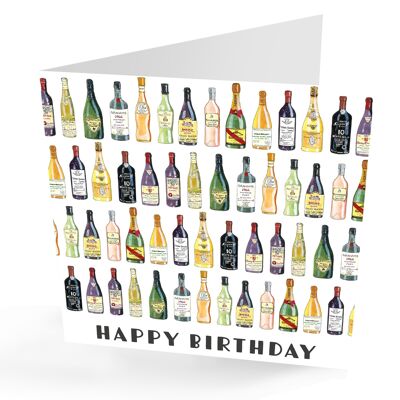 Carte de vin joyeux anniversaire.