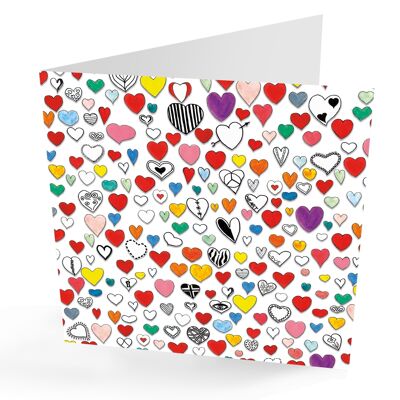 Carte d'occasion d'amour de coeurs.