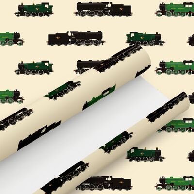 Classic British Steam Trains Wrapping Paper