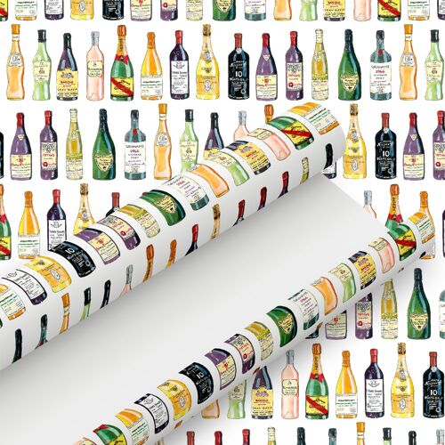 Hand Painted Classic Wine Bottle Wrapping Paper