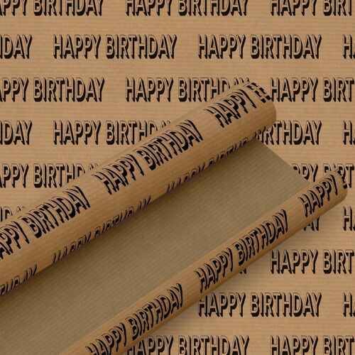 Happy Birthday Kraft Wrapping Paper