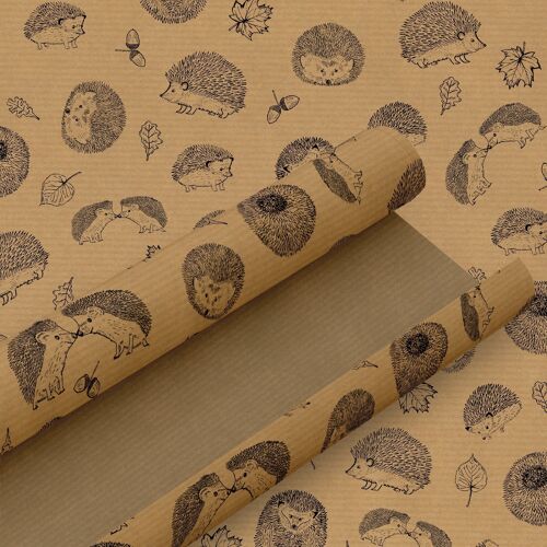 Cute Hedgehog Kraft Wrapping Paper