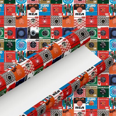 Discos, papel de regalo retro para singles de 7"