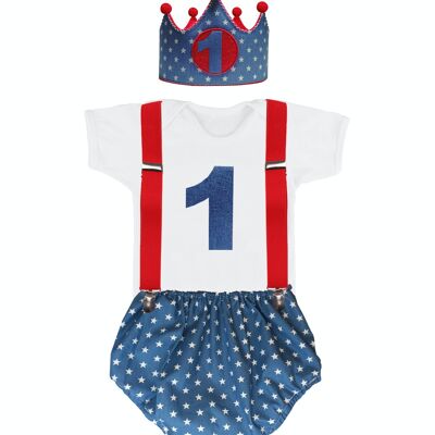 Boy's Birthday Set "Diaper Cover Cowgirl Stars"