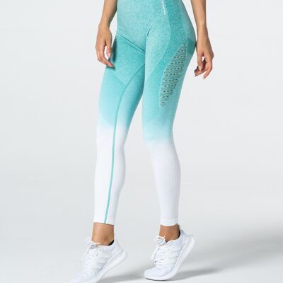 Carpatree Phase Leggings Sans Couture Turquoise & Blanc Ombre
