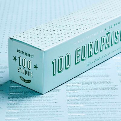 100 EUROPÄISCHE STÄDTE | AFFICHE XL Spiel & Rätsel | 65x100cm | Stratier