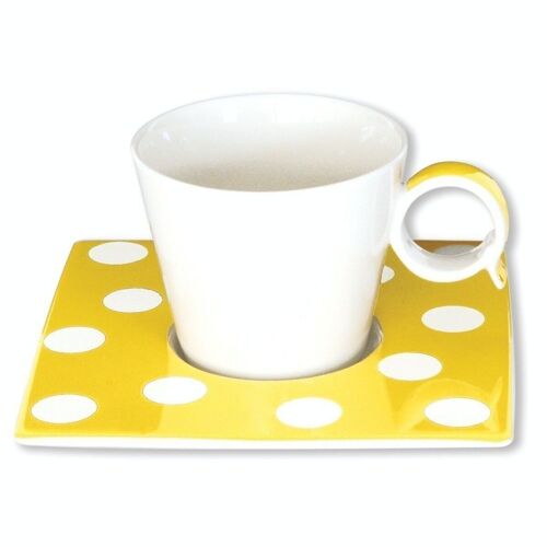 FRESHNESS DOTS jaune paire-tasse moka 12cl