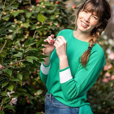 PULL T N.7 Vert / Blanc