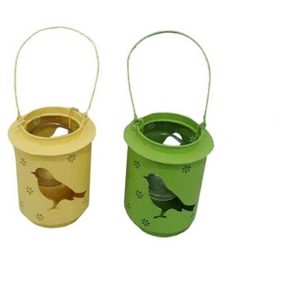 METAL LANTERN FOR RESO "BIRDS" IN 2 SPRING COLORS DIMENSION: 9x9x12cm CT-708