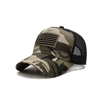 Casquette de baseball patchwork en maille drapeau