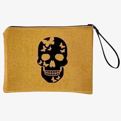 Estuche L, Calavera, mostaza anjou