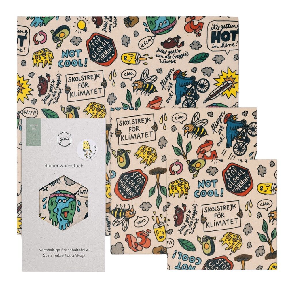 Bio Bienenwachstuch Starter Set (S/M/L) - Klima