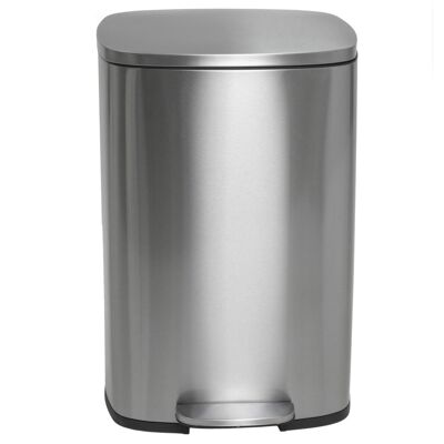ADMIRAL Design 50L kitchen pedal bin in brushed stainless steel with bucket and soft closing