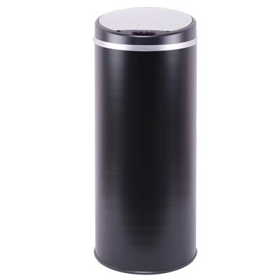Automatic kitchen bin 42L SOHO Matt black in stainless steel with strapping