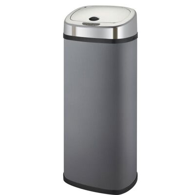 Automatic kitchen bin 42L LARGO Matte gray in stainless steel with strapping