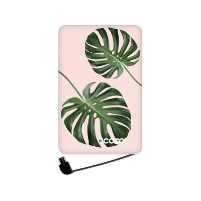 Batterie externe Modèle M - Design Pink Leaves
