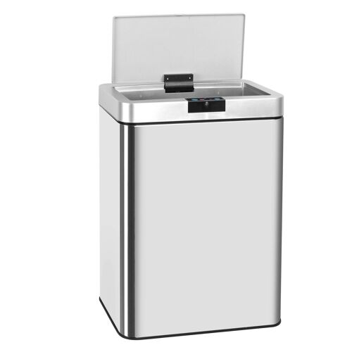 Poubelle de cuisine automatique design 60L DAYTONA en acier INOX avec cerclage