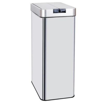 Automatic kitchen bin 70L SILVERLAKE in stainless steel with strapping Large capacity butterfly opening