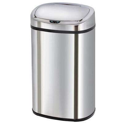 Automatic kitchen bin 58L MAJESTIC large capacity in stainless steel with strapping