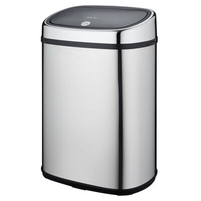 CITY push kitchen bin 50L in stainless steel with strapping Opening by simple pressure