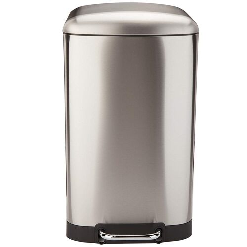 Poubelle de cuisine à pédale 40L Design GREENWICH en acier Inox avec seau couvercle bombé