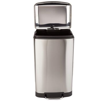 Poubelle de cuisine à pédale 40L Design GREENWICH en acier Inox avec seau couvercle bombé 2