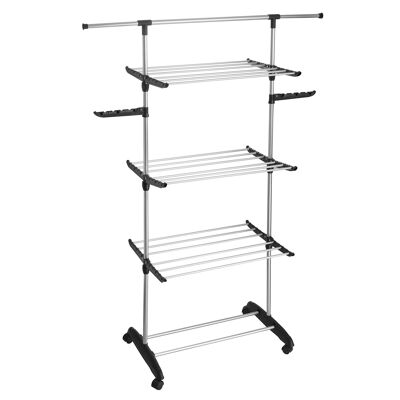 18M ULTIMA Multifunction clothes airer 3 levels Black and stainless steel