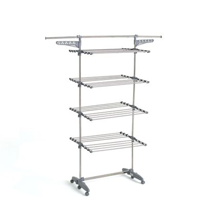Multifunction drying rack 30M EXTRA 4 levels Gray and stainless steel