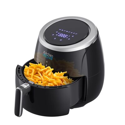 Oil-Free Electric Fryer, STORM Large Capacity 5L Hot Air Fryer 2000W Fast Cooking Multifunction LCD Touch Screen with 8 Programs