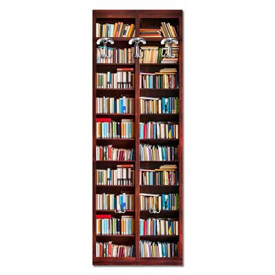 Appendiabiti da parete 49X139 cm Libreria a pannello con stampa, guardaroba, attaccapanni muro con 5 ganci