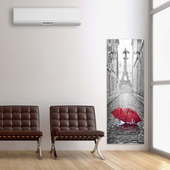 Porte-manteau mural 49X139 cm Parapluie Paris en panneau avec imprimé, penderie, porte-manteau mural avec 5 crochets 7