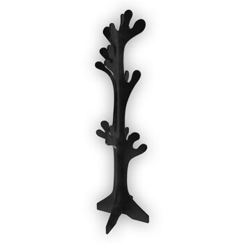 Arbre porte-manteau en bois 40X170 cm Shabby NOIR 1