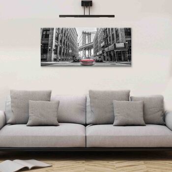 Tableau moderne Impression sur toile thème ville CANVAS WORLD 52x122 cm NEW YORK GRIS 7