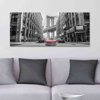 Tableau moderne Impression sur toile thème ville CANVAS WORLD 52x122 cm NEW YORK GRIS 8