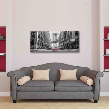 Tableau moderne Impression sur toile thème ville CANVAS WORLD 52x122 cm NEW YORK GRIS 9