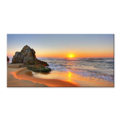 Quadro moderno Stampa su Tela tema spiaggia natura CANVAS WORLD 52x122 cm ORIZZONTE