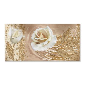 Tableau moderne Impression sur toile thème floral CANVAS WORLD 52x122 cm ROSES WIND 1