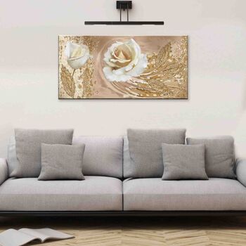 Tableau moderne Impression sur toile thème floral CANVAS WORLD 52x122 cm ROSES WIND 8