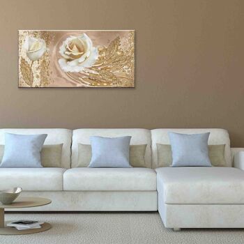 Tableau moderne Impression sur toile thème floral CANVAS WORLD 52x122 cm ROSES WIND 7